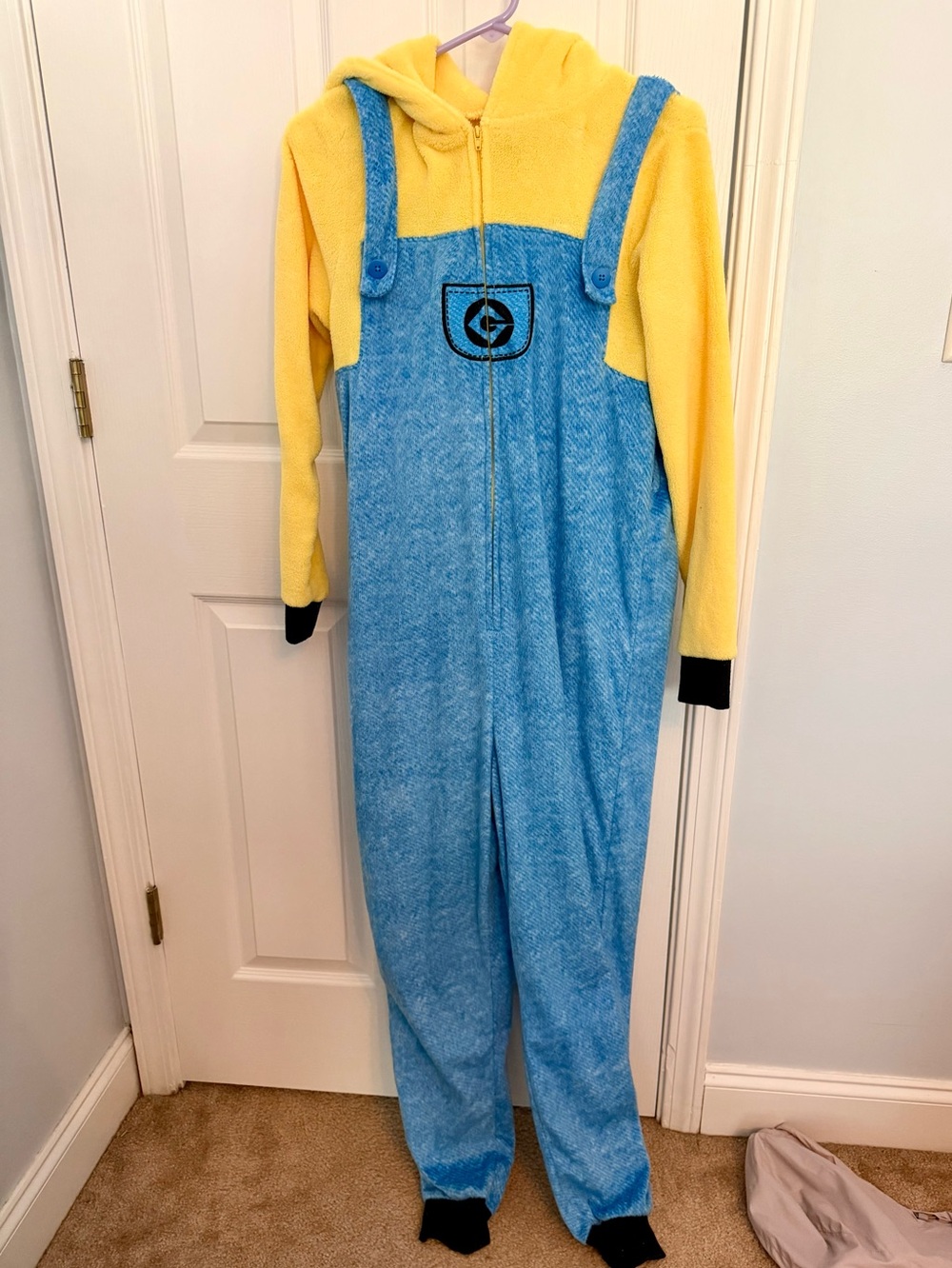 Despicable Me 3 Minion Hooded One Piece Costume Pajamas | Youth Medium